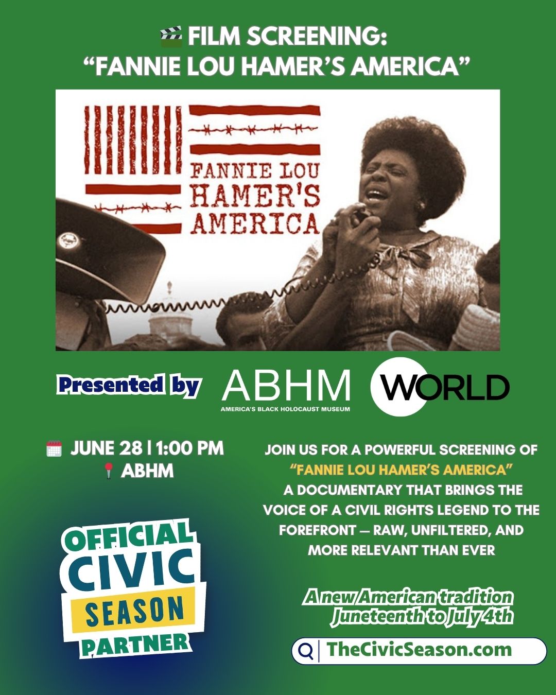 Film Screening: Fannie Lou Hamer's America