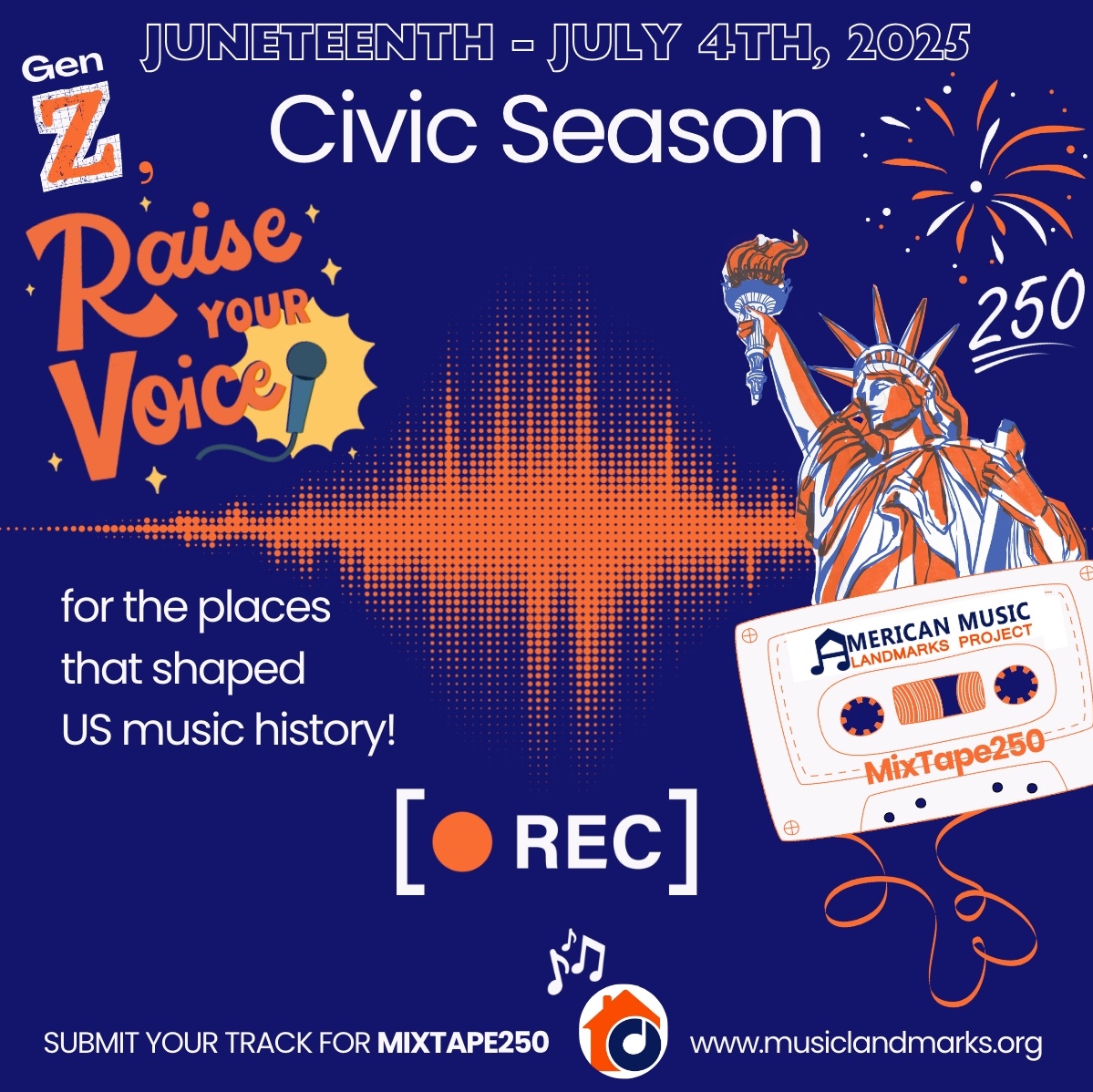 Mixtape250: A Greatest Hits Celebration of Music Landmarks for America’s 250th Birthday