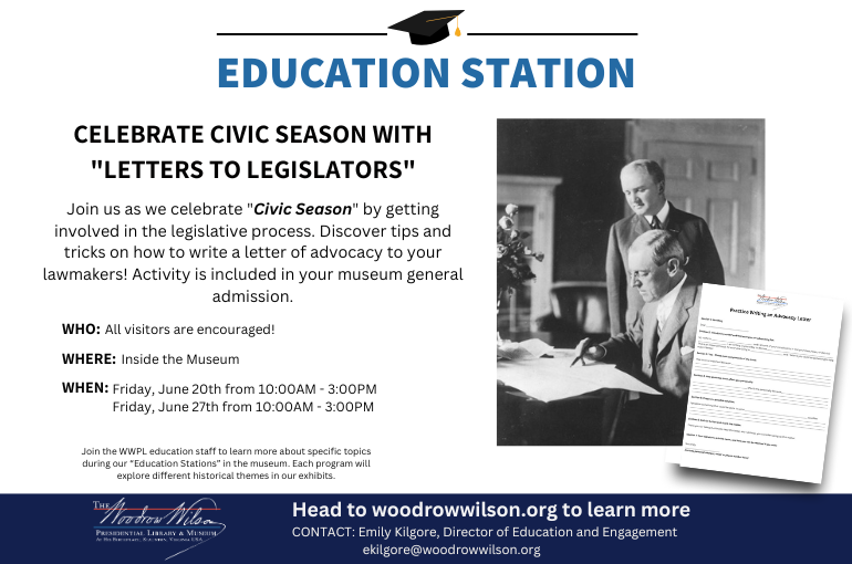 “Letters to Legislators” Education Station in the Museum